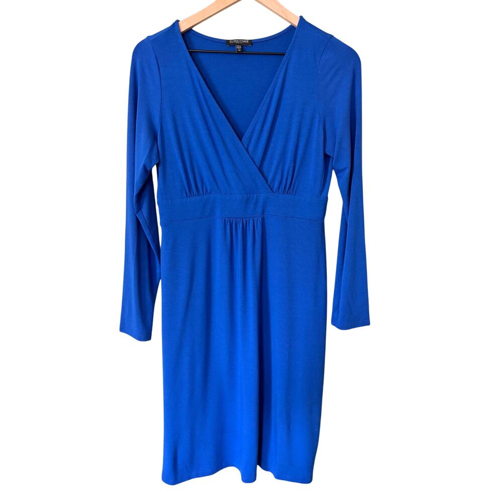 Eileen Fisher Blue Long Sleeve Dress PM